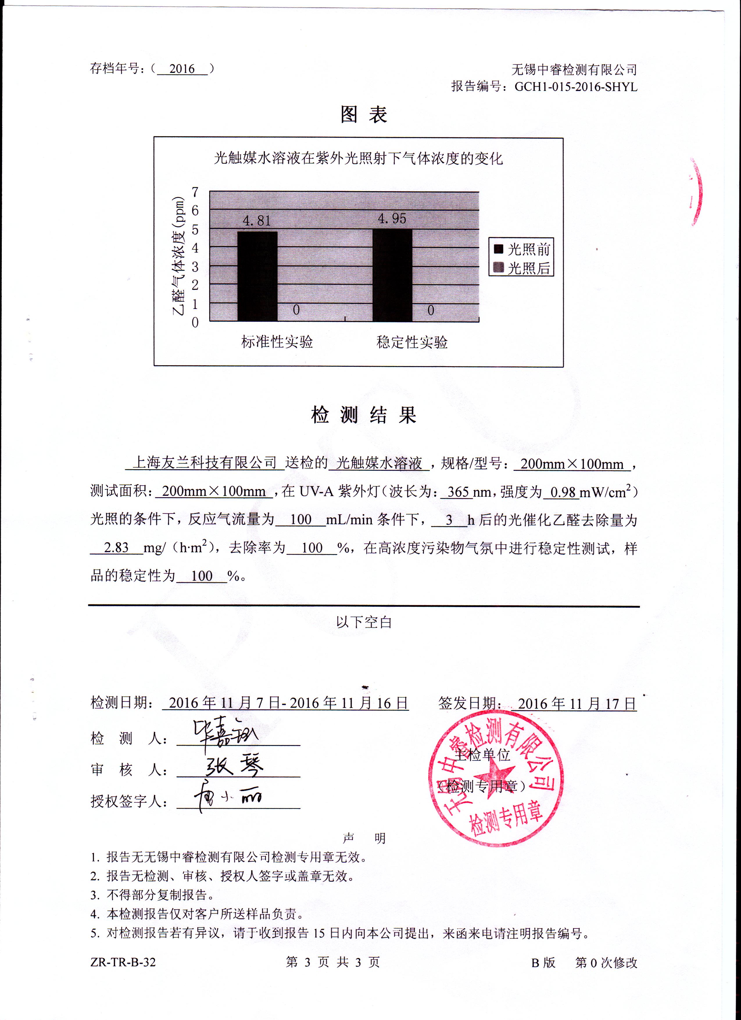 去除率-穩(wěn)定性檢測報告