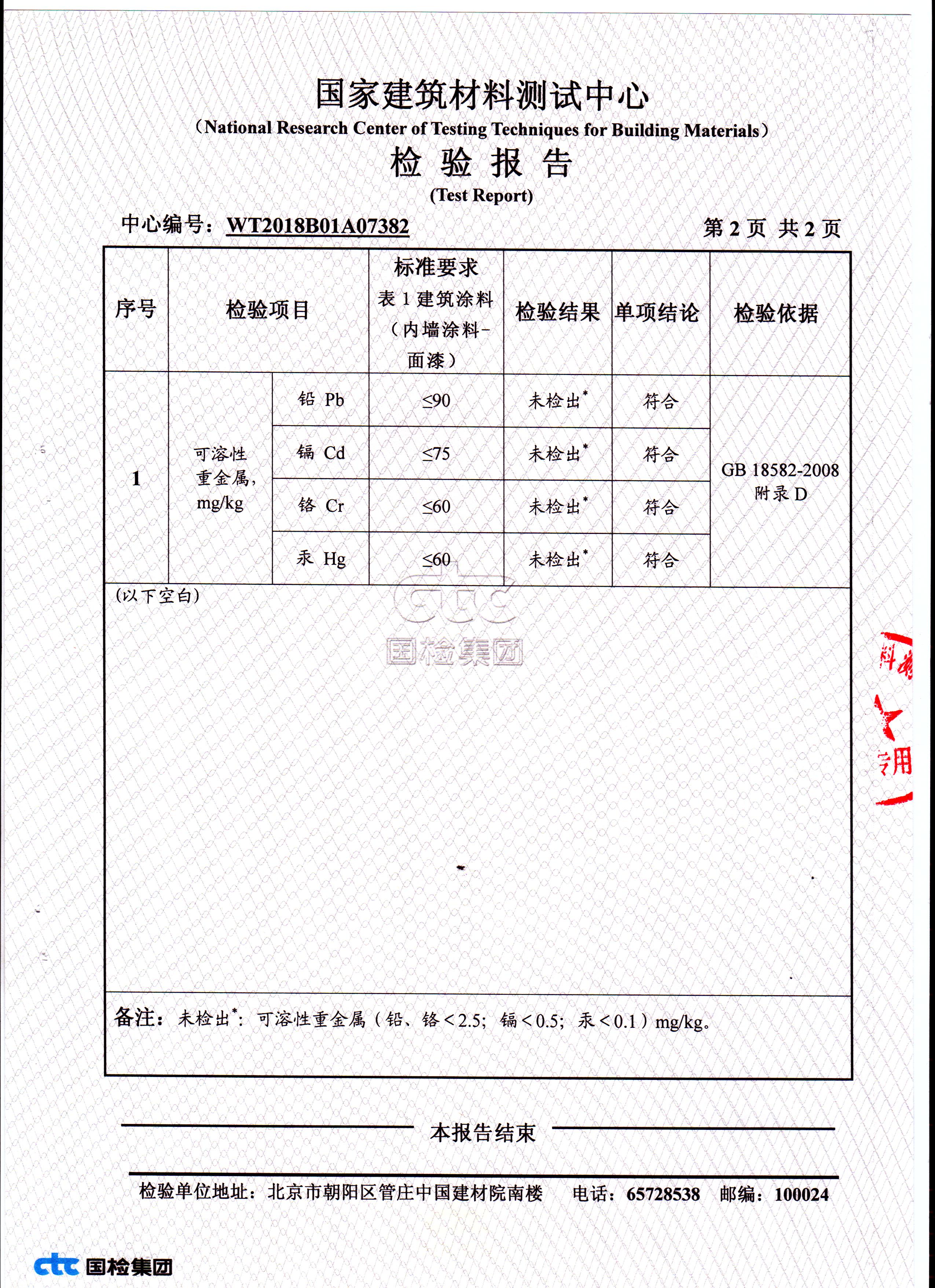 無毒無害檢測報告